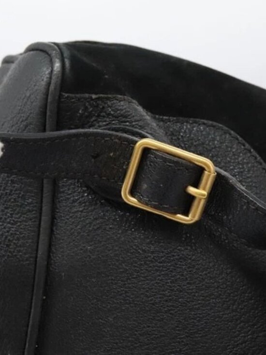 GUCCI Bamboo Backpack Suede Black Gold 003 - Picture 9 of 16